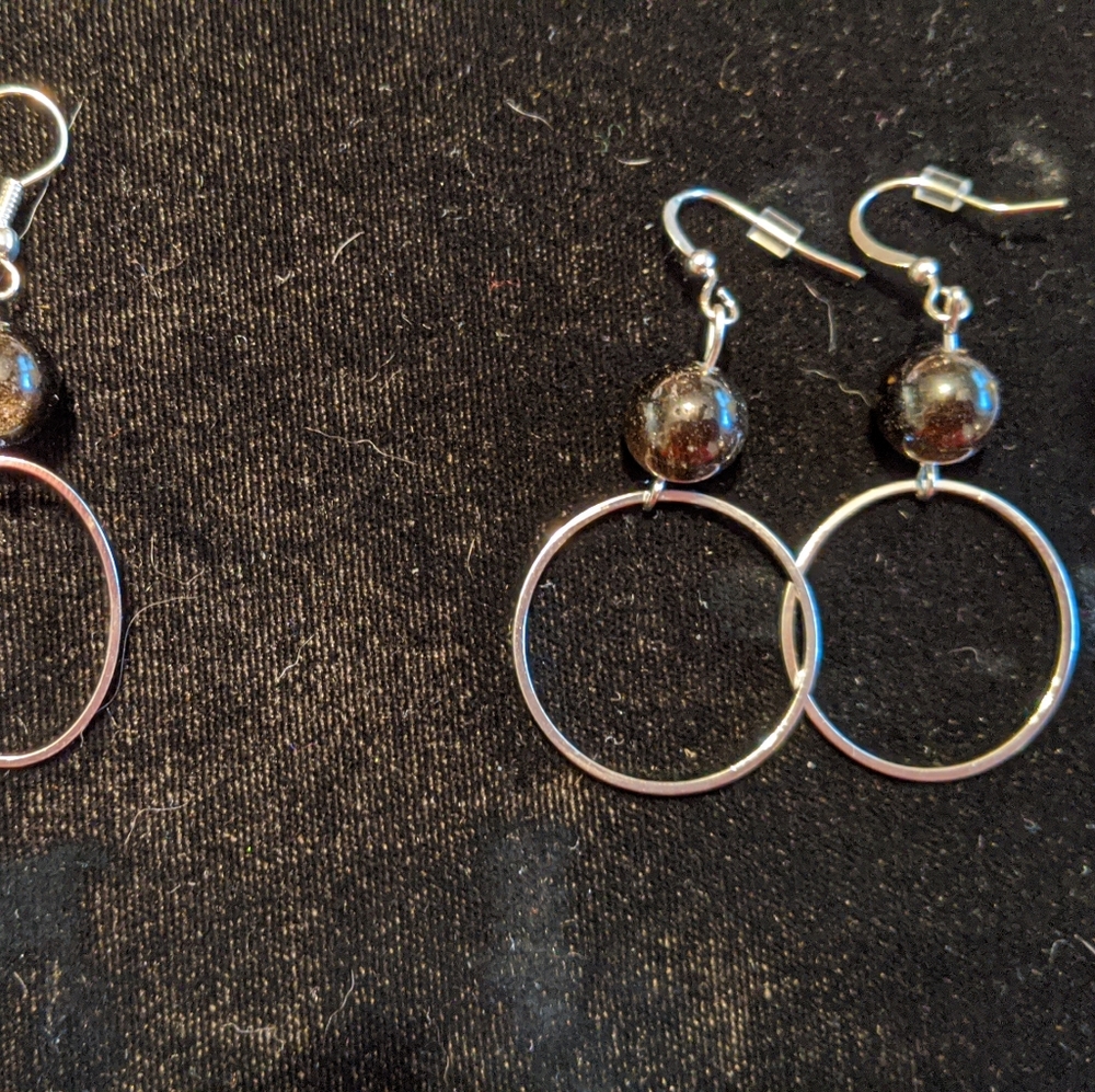 Handmade earrings out of natural stones.